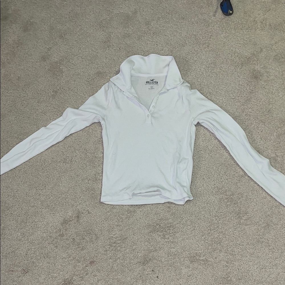 Hollister Classic White Polo Top